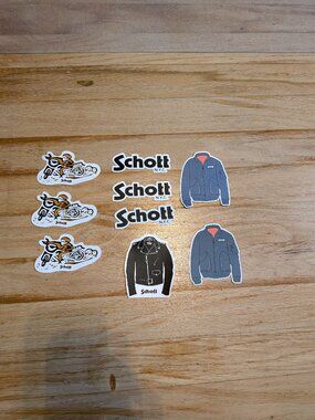 Schott N.Y.C. Sticker Pack – Blue, Black, White Motorcycle & Jacket Designs